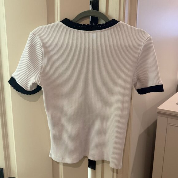 ZARA Contrasting Rib Short Sleeve Cardigan - Picture 5 of 6